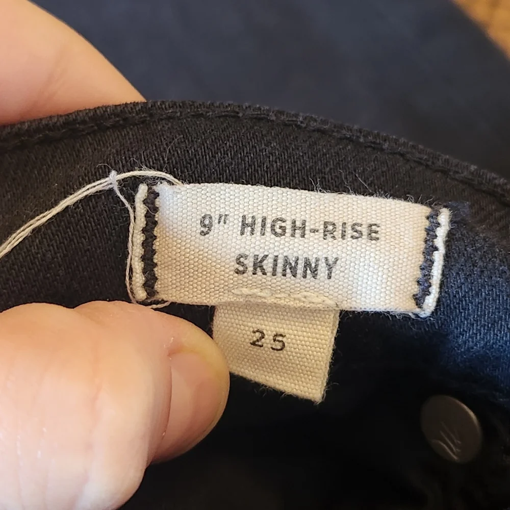 Madewell 9" High-Rise Skinny Jeans Black Size 25 - Picture 10 of 10